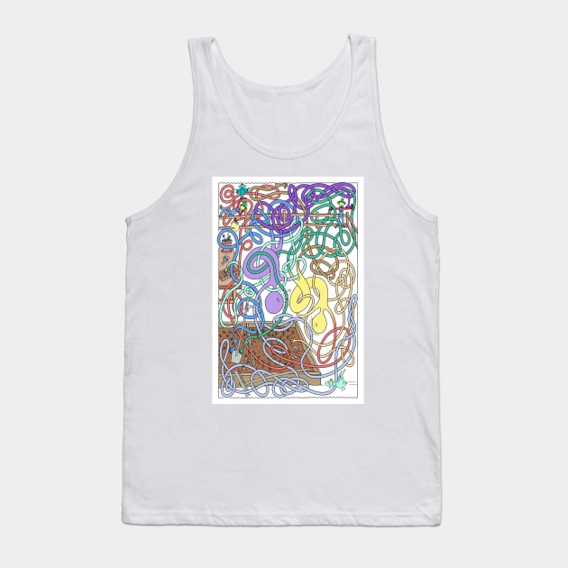 Mr Squiggly Planting Peas Tank Top by becky-titus